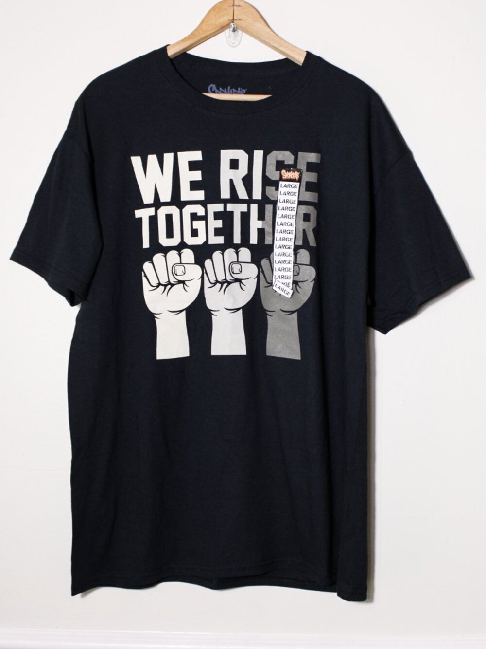 Spencer's We Rise Together Fists Up Protest Graphic Tee Black Size L